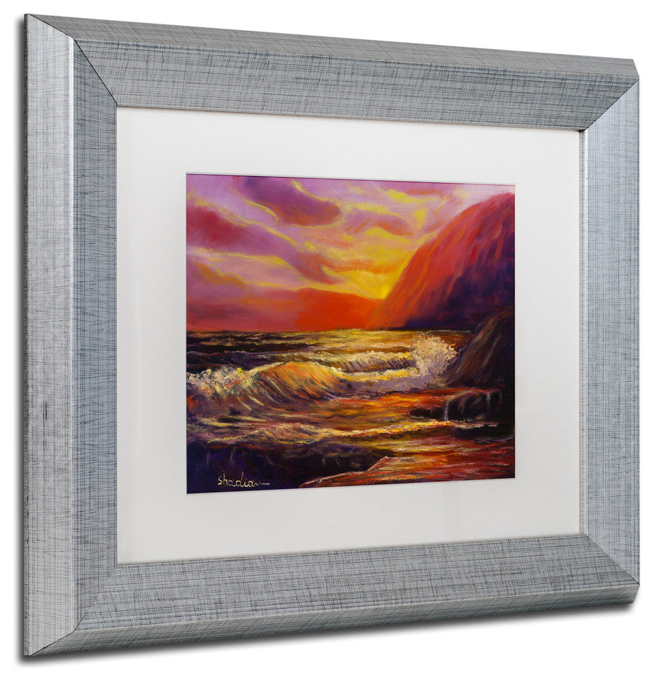 'Coastal Dreams' Matted Framed Art, Silver Frame, White Matte, 14x11