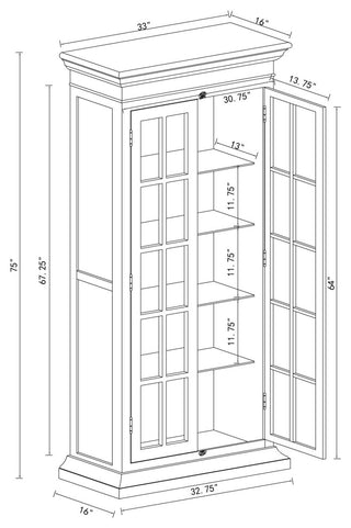 Tammi 2-door Tall Cabinet Antique White and Brown