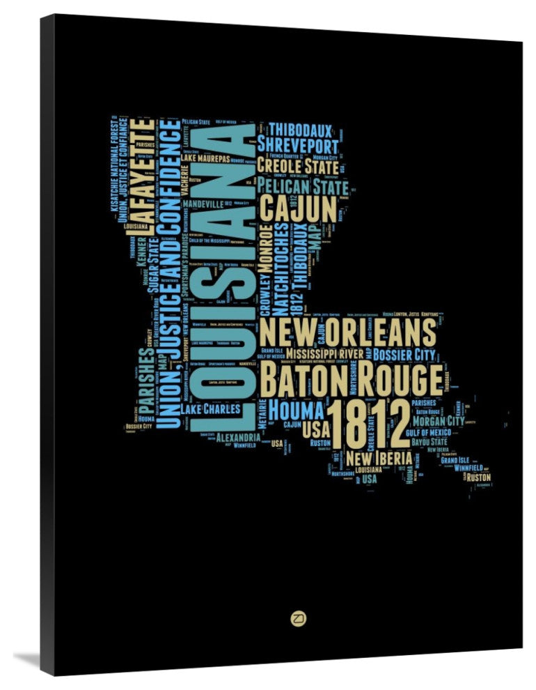 "Louisiana Word Cloud 1" Fine Art Print