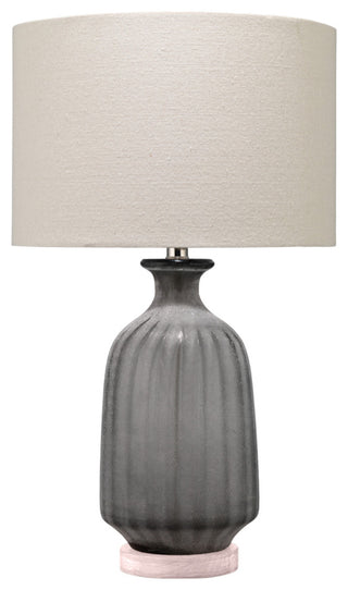 Gray Frosted Glass Table Lamp With Shade