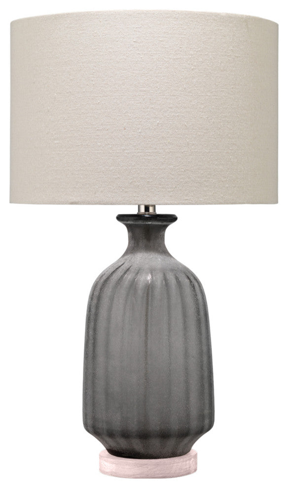 Gray Frosted Glass Table Lamp With Shade