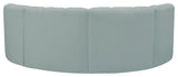 Arc Vegan Leather Upholstered 4-Pc. Inward Curved Modular Sectional, Green