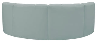 Arc Vegan Leather Upholstered 4-Pc. Inward Curved Modular Sectional, Green