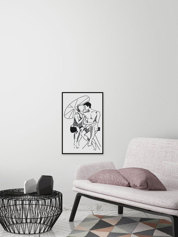 "New Love" Floater Framed Painting Print on Canvas, 30"x45"