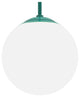 Globe Outdoor Pendant, Gloss White Shade With Tahitian Teal 24" Stem, 16" Shade