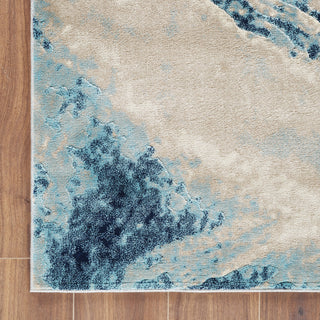 Damian Navy/Beige Rug, Navy, 4'x6'