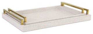 Lusan Linen Tray Set Dark White