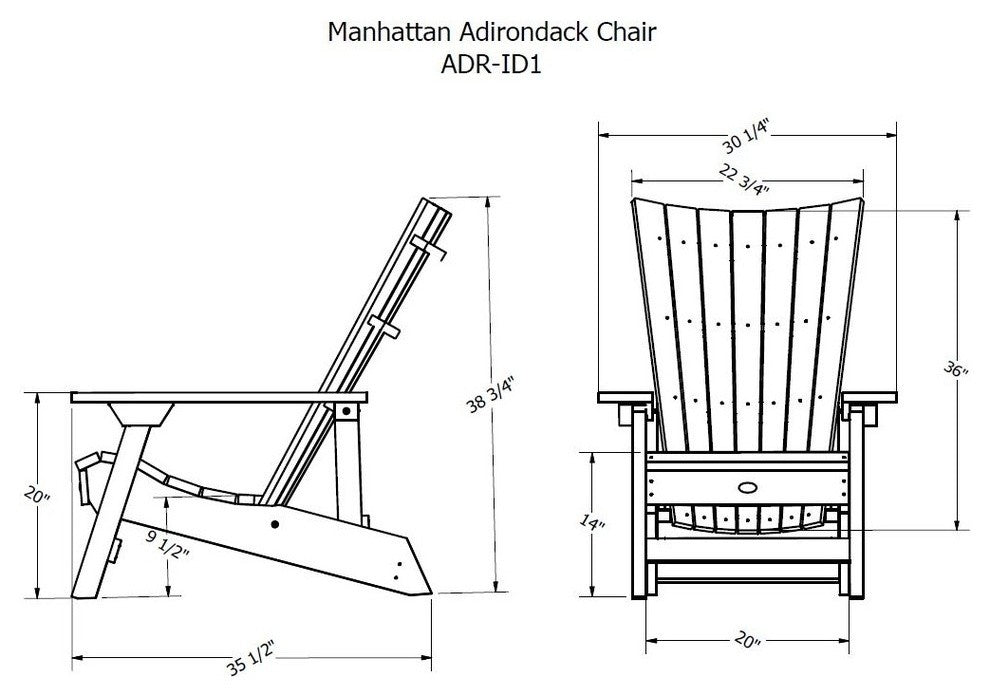 Manhattan Beach Adirondack Chair, Weathered Acorn