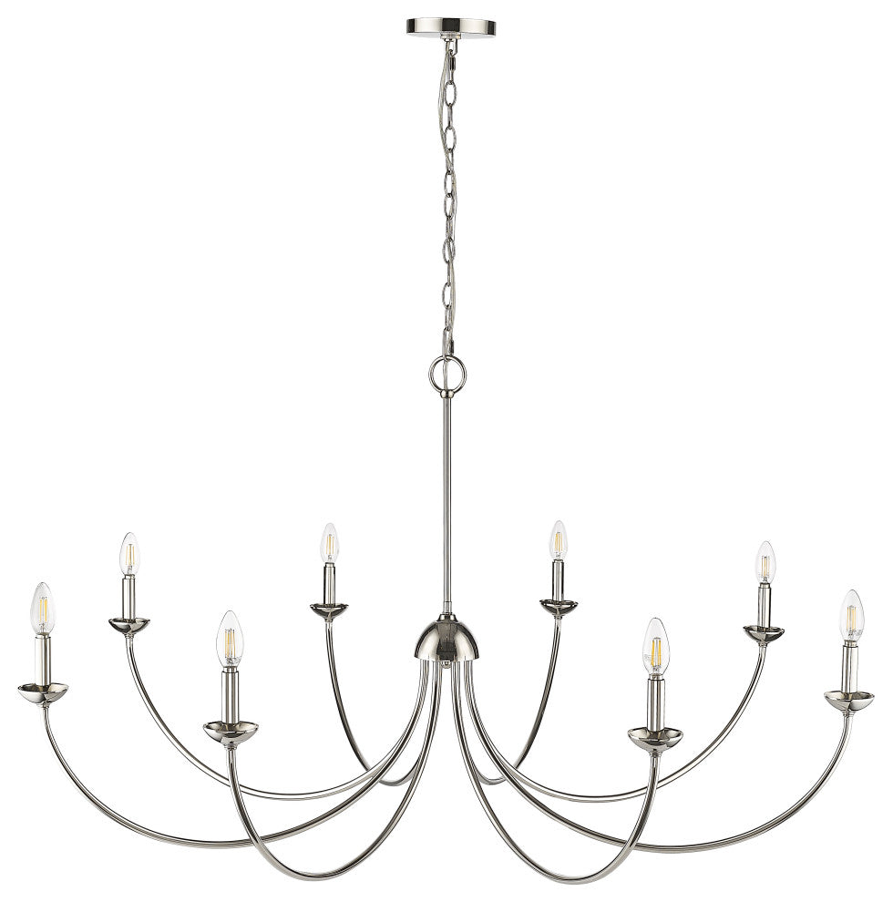 8 Light 52 in. Polished Nickel Chandelier