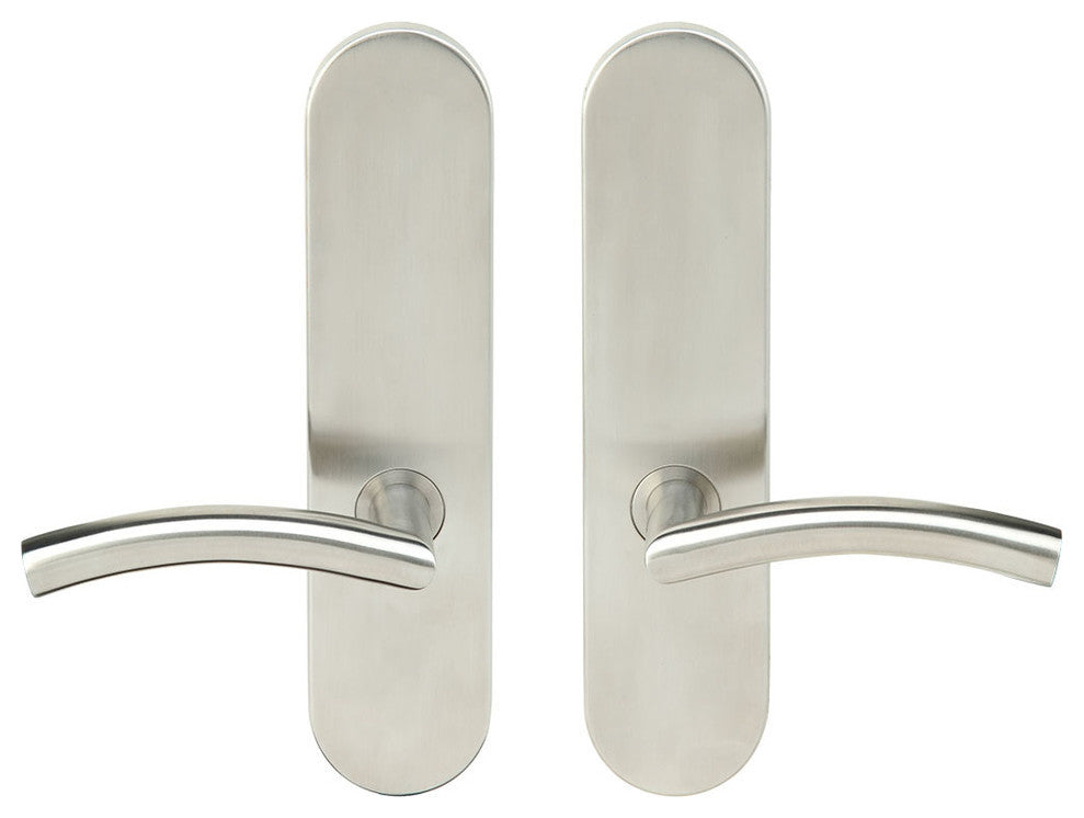 Brussels Lever, Tubular Full Dummy Pair, Right Hand, Satin Stainless Steel