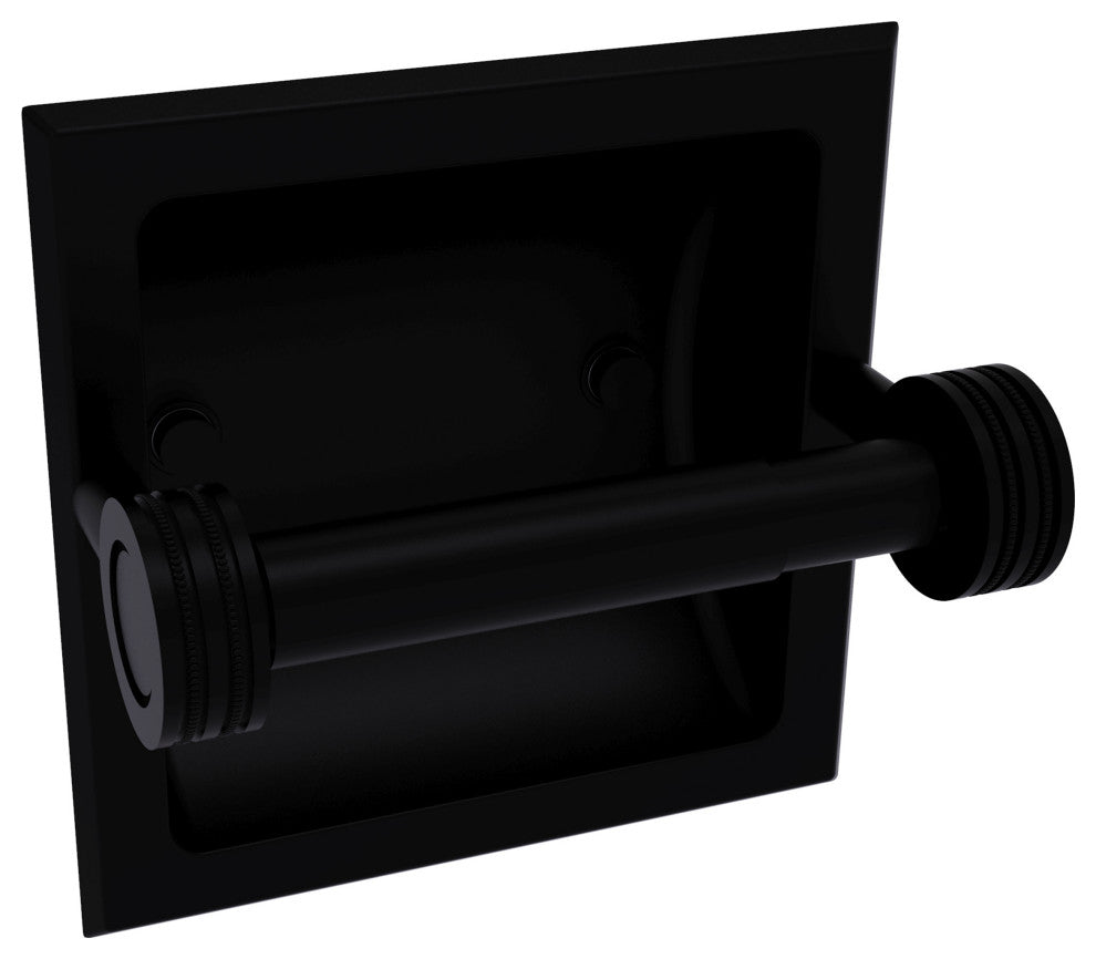 Continental Recessed Toilet Tissue Holder Dotted Accents, Matte Black