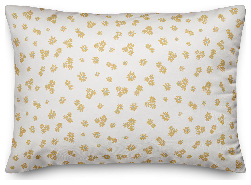 Yellow Daisy Pattern 20x14 Spun Poly Pillow