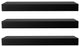 Kiera Grace Classic Wooden Maine Floating Wall Shelf Black, 16", Set of 3