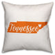 Orange and White Tennessee Pride 16x16 Spun Poly Pillow