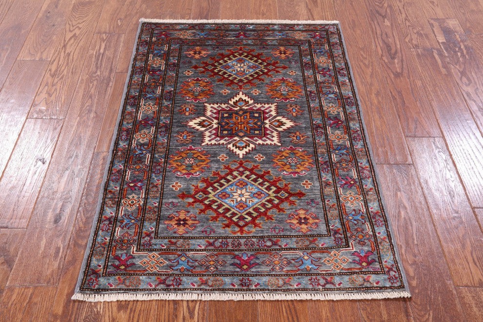 Super Kazak Handmade Wool Rug 2' 9" X 4' 0" Q10652