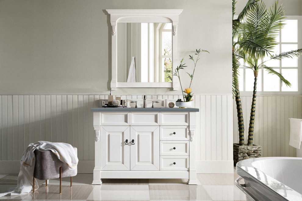 James Martin 147-V48-BW-3CBL 48" Bright White Single Vanity Quartz Top