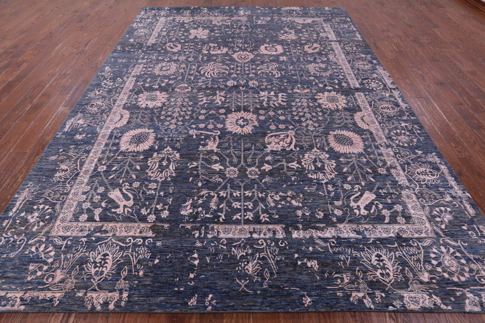 8' 11" X 12' 0" Persian Wool & Silk Handmade Rug - Q15747