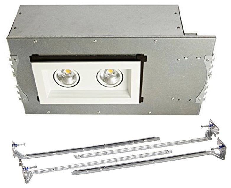 Mini Multiple LED Two-Light Housing With and-Light 2700K Flood, White