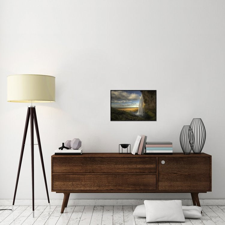 "Seljalandsfoss" Framed Canvas Giclee by Max Witjes, 25x17"