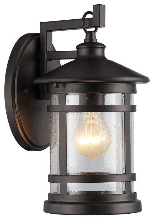 CHLOE ABBINGTON Transitional 1 Light Rubbed Bronze Outdoor Wall Sconce 11"