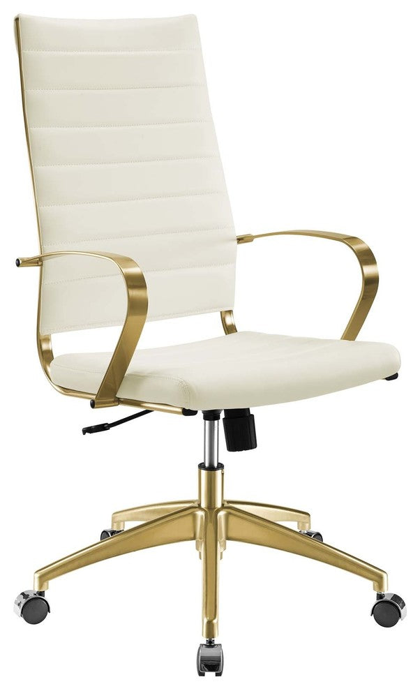 Jive Gold Stainless Steel Highback Office Chair Gold White