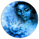 Young Woman With Closed Eyes, Modern Portrait Round Wall Art, 11"