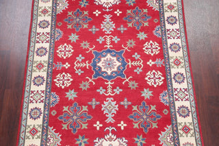 Hand-Knotted Pakistani Traditional Oriental Kazak Area Rug, Red, 6'10"X5'0"