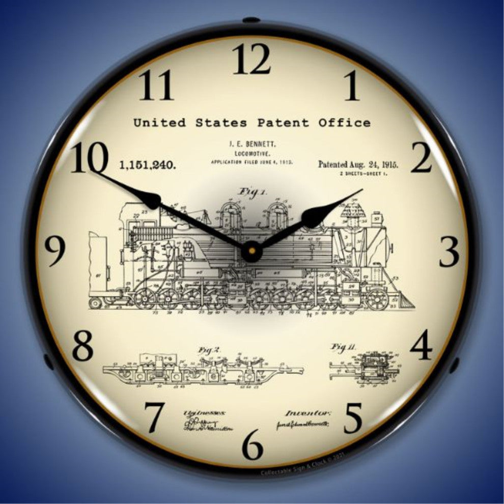 21031211 Bennett Locomotive 1913 Patent Clock