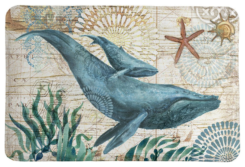Laural Home Bay Whales Memory Foam Rug