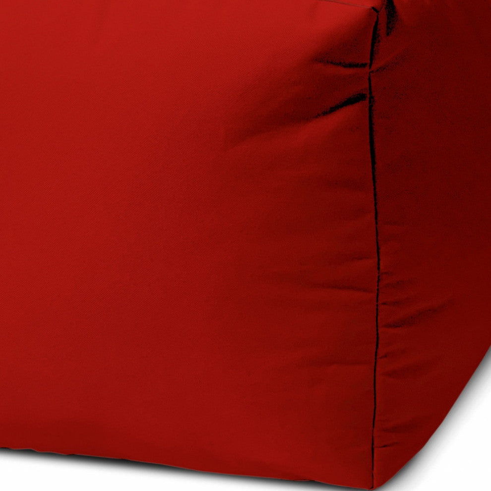 17  Cool Primary Red Solid Color Indoor Outdoor Pouf Cover