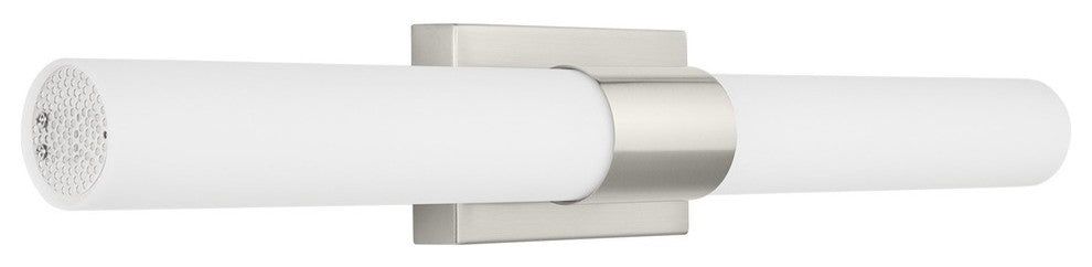 Perpetua LED 30" Bathroom Vanity Light With End Caps, Brushed Nickel