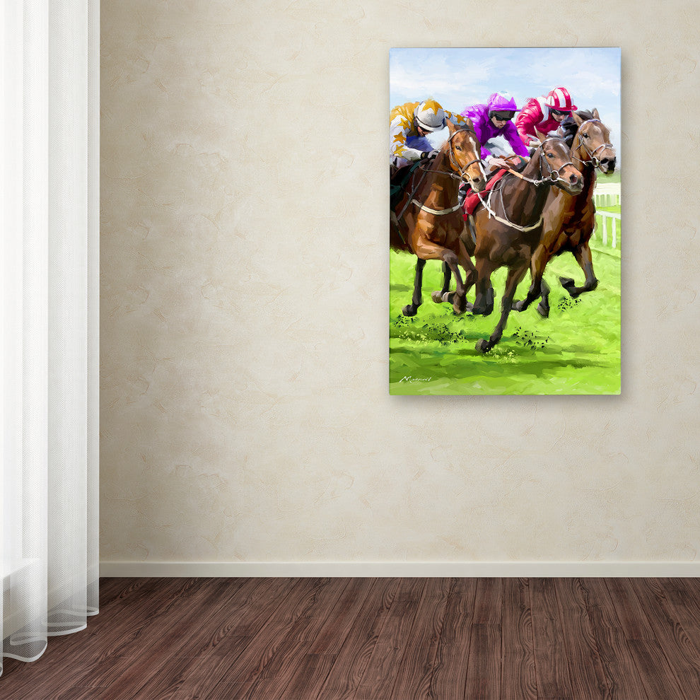 The Macneil Studio 'Horse Racing' Canvas Art, 24"x16"