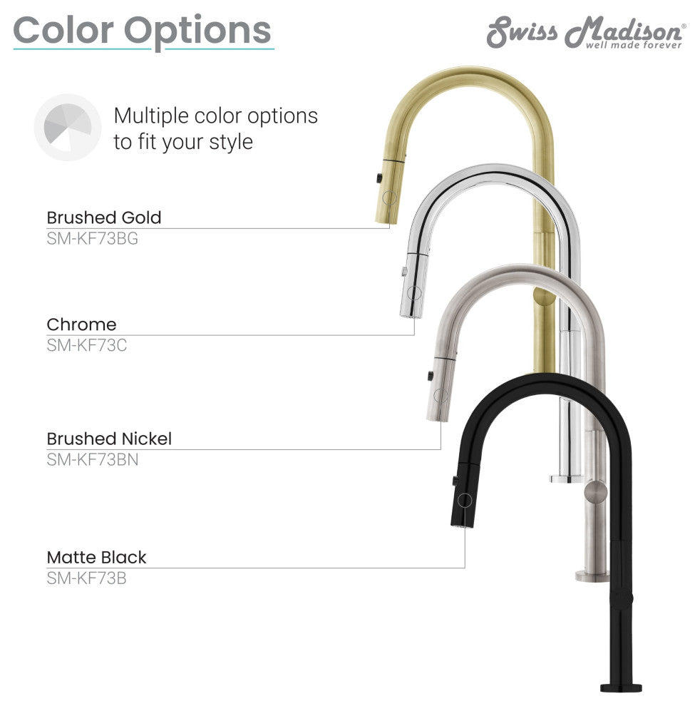 Chalet Single Handle, Pull-Down Kitchen Faucet in Brushed Gold