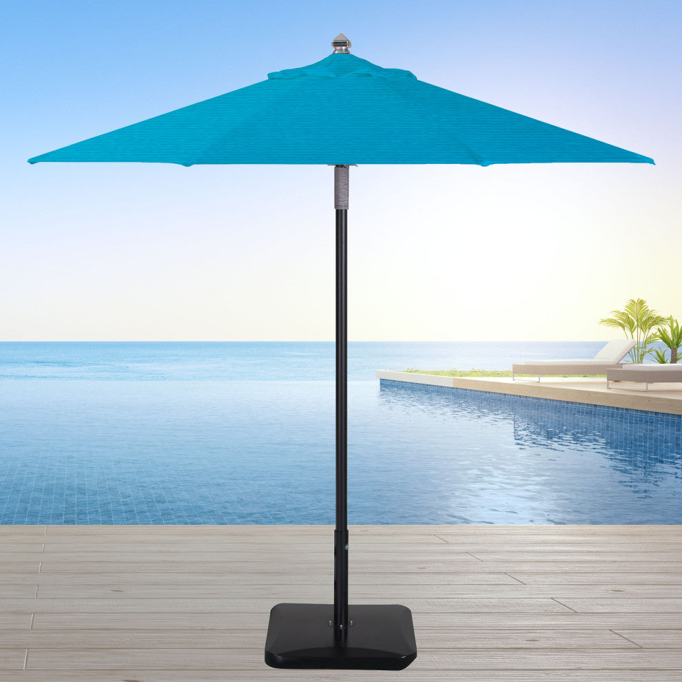 9' Round Double Pulley Commercial Contract Umbrella, Black, Capri