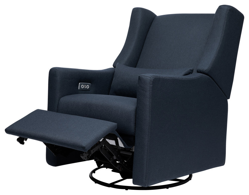 Kiwi Electronic Recliner and Swivel Glider With USB port, Performance Navy Eco-Twill