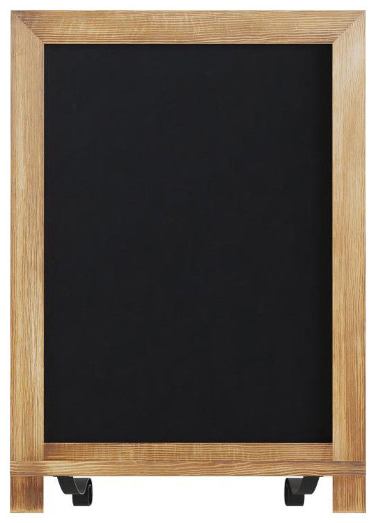 Canterbury Magnetic Chalkboard WithMetal Scrolled Legs, Hang or Countertop Board, 12" X 17" - Torched Brown