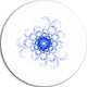 Perfect Glowing Fractal Flower In Blue, Floral Round Wall Art, 23"
