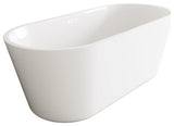 OWEN 65" Soaking Bathtub, Glossy White With Polished White Trim