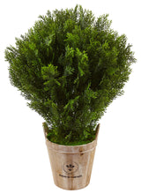3' Cedar Artificial Plant in Barrel Planter, Indoor/Outdoor