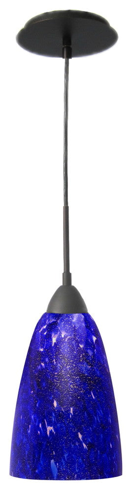 Art Glass 1-Light Mini Pendant, Borealis Glass