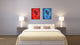 Dragon Chinese Zodiac Blue Print on Canvas with Picture Frame, 22"x29"
