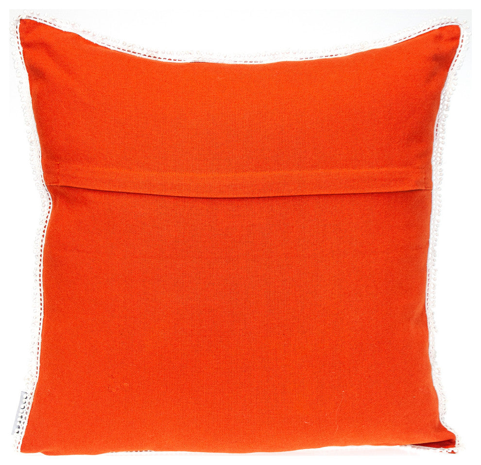 Parkland Collection Transitional Solid Orange Square 16" x 16" Pillow