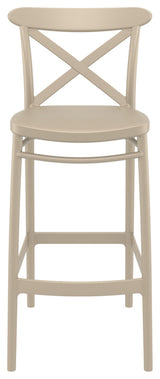 Cross Bar Stool, Set of 2, Taupe