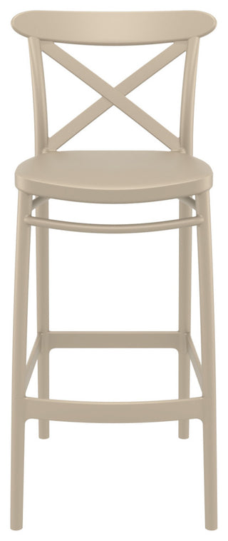 Cross Bar Stool, Set of 2, Taupe