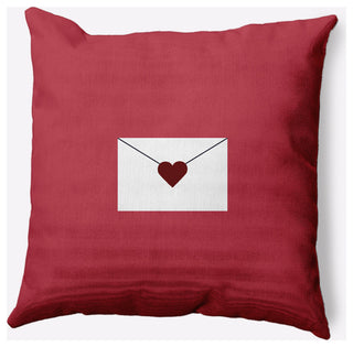 Love Letter Valentines Decorative Throw Pillow, Maroon, 16"x16"
