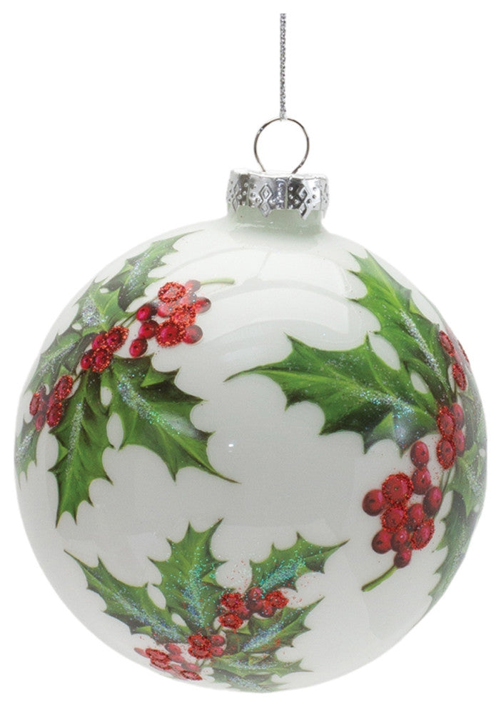 Glass Holly Berry Ornament, 6-Piece Set