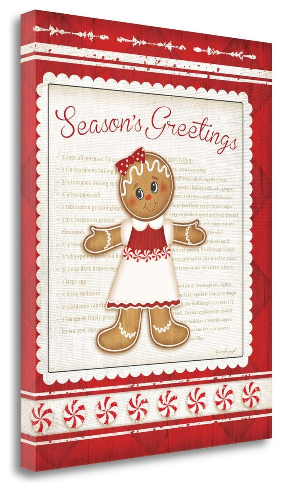 "Gingerbread Man" By Jennifer Pugh, Giclee Print on Gallery Wrap Canvas