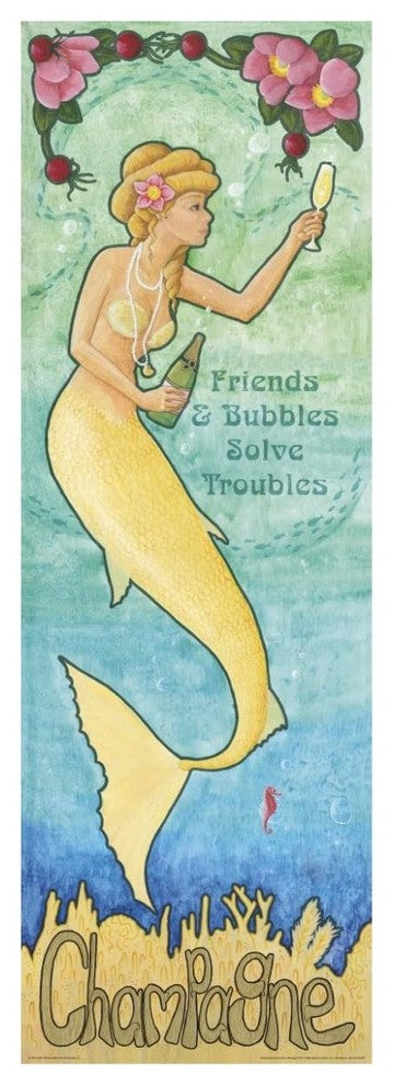"Nouveau Mermaid Champagne v2" Digital Paper Print by Elyse DeNeige, 26"x74"