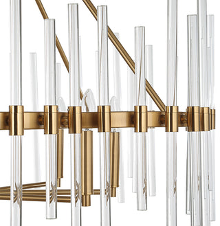 Uttermost Crystal Stick 8 Light Brass Chandelier