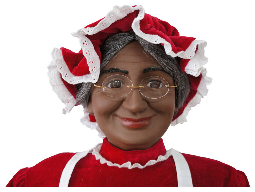 58" African American Dancing Mrs. Claus, Apron and Cookies